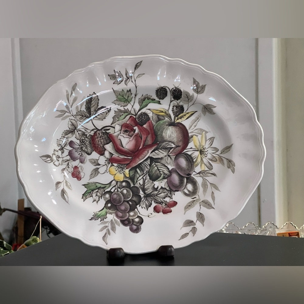 Vintage Ironstone J G Meakin England GAINSBOROUGH Oval Serving Platter 11 1/2”